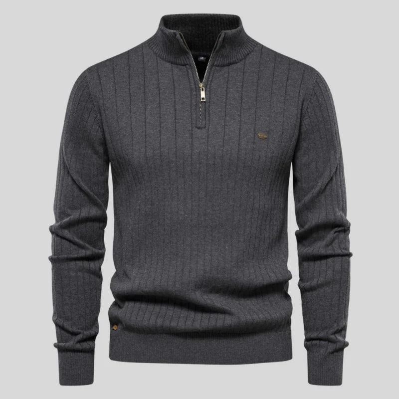 Alvis | Muscle Fit Lässig gerippter Pullover