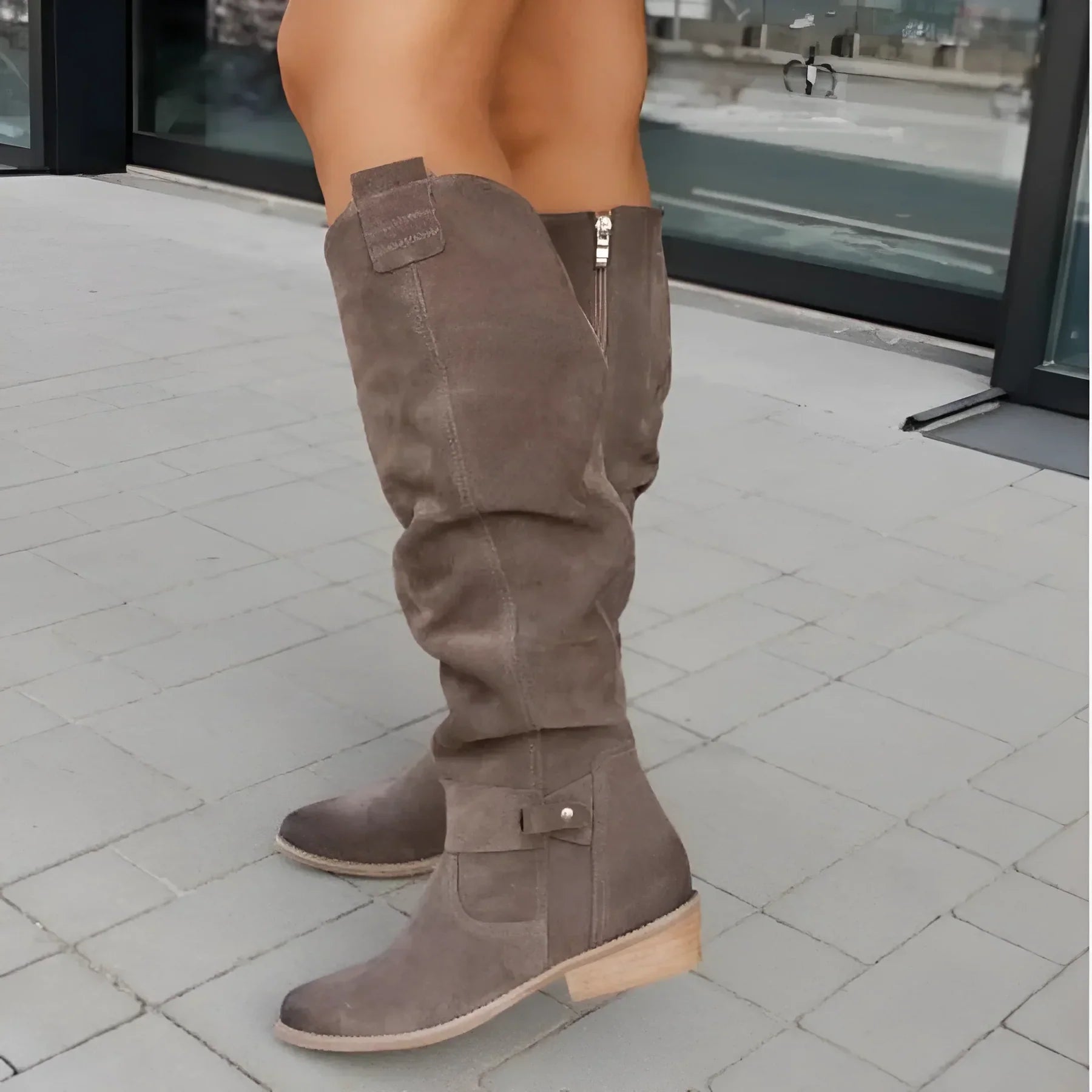 Manuela Hochwertige Lederstiefel mit Reißverschluss